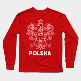Poland/Polish Eagle Flag - Retro Style Faded Look Long Sleeve T-Shirt